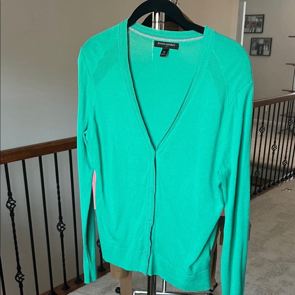 Banana Republic Factory Vibrant Green Cardigan